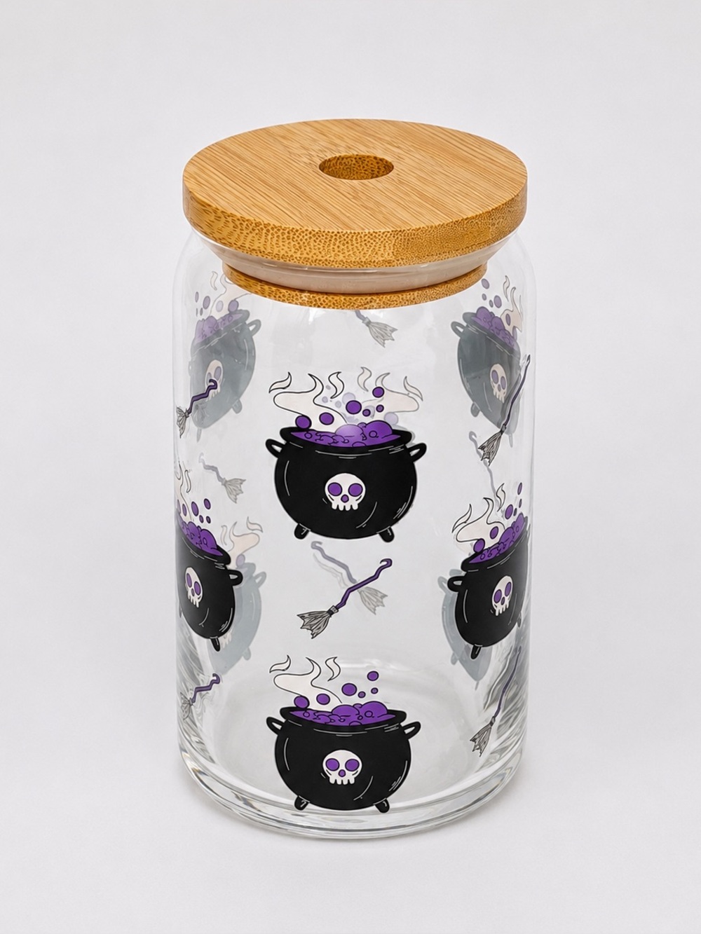Witch Poison 16oz Libby Can Glass Tumbler with Bamboo Lid
